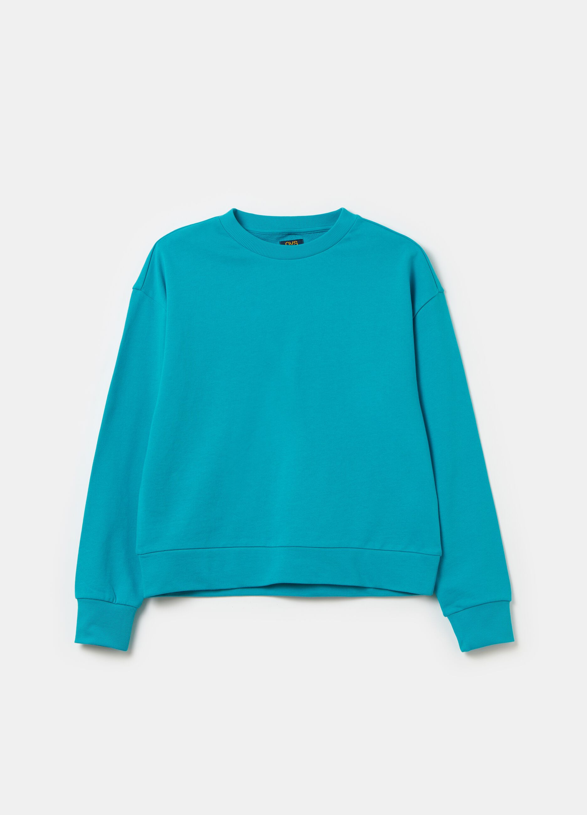 French terry sweatshirt with round neck