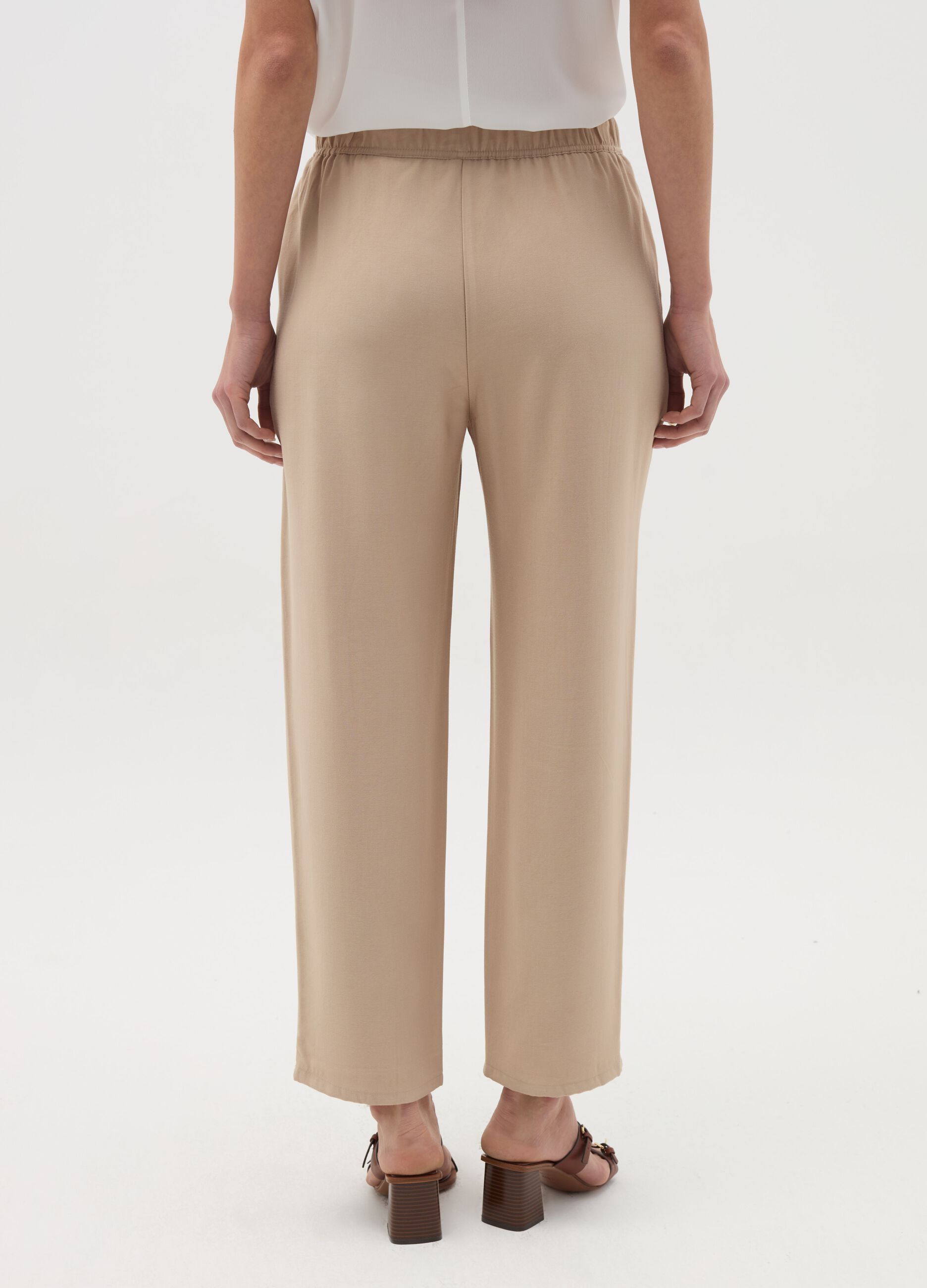 Joggers in misto viscosa con coulisse