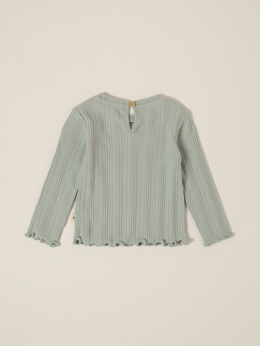 Green Long-Sleeve T-Shirt with Embroidered Flowers_1