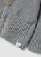 Grey cardigan in pure organic cotton knit for babies_3