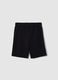 Boy's black pure cotton shorts with regular fit_1