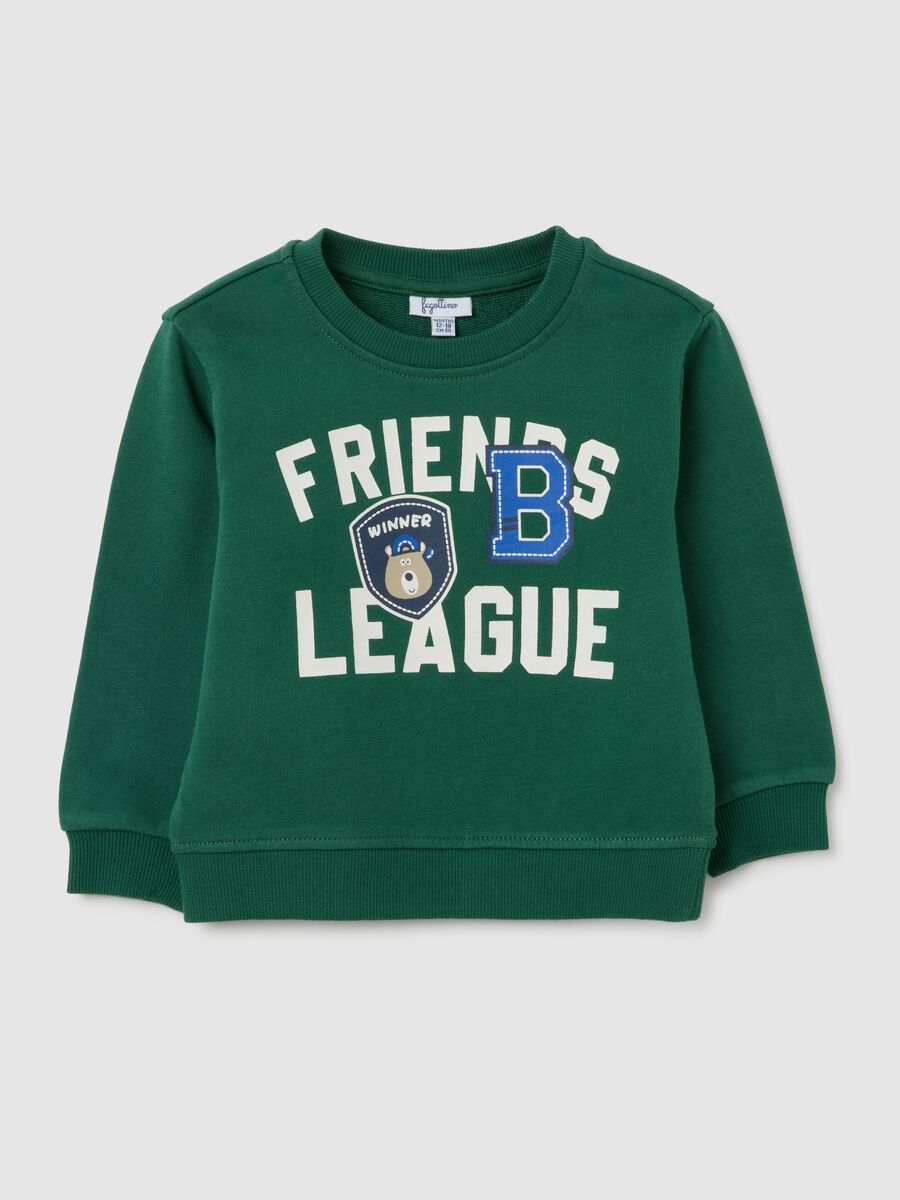 Green pure cotton regular fit children's sweatshirt_0