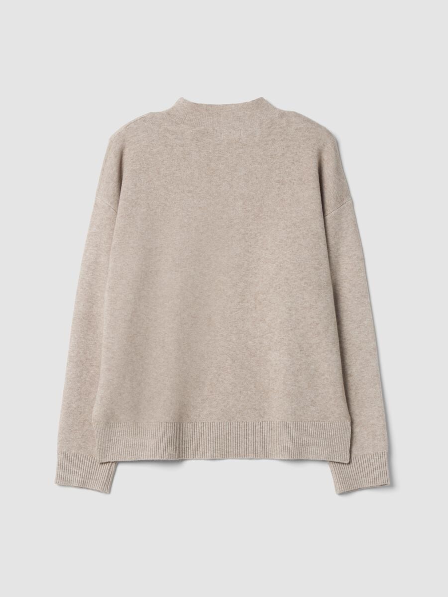 Maglia cammello in misto viscosa con ricamo paillettes regular fit_6