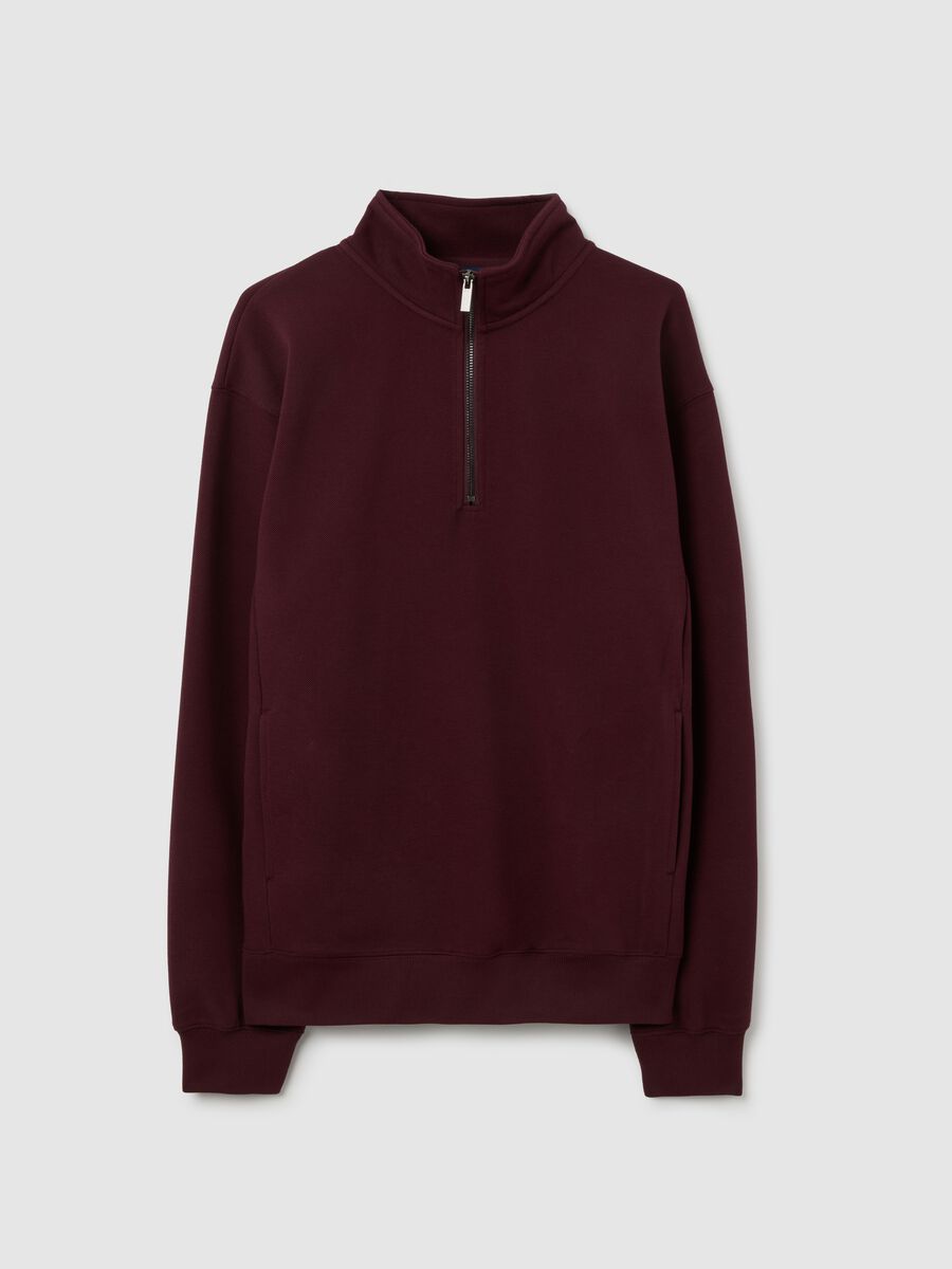 Burgundy half-zip sweatshirt_4