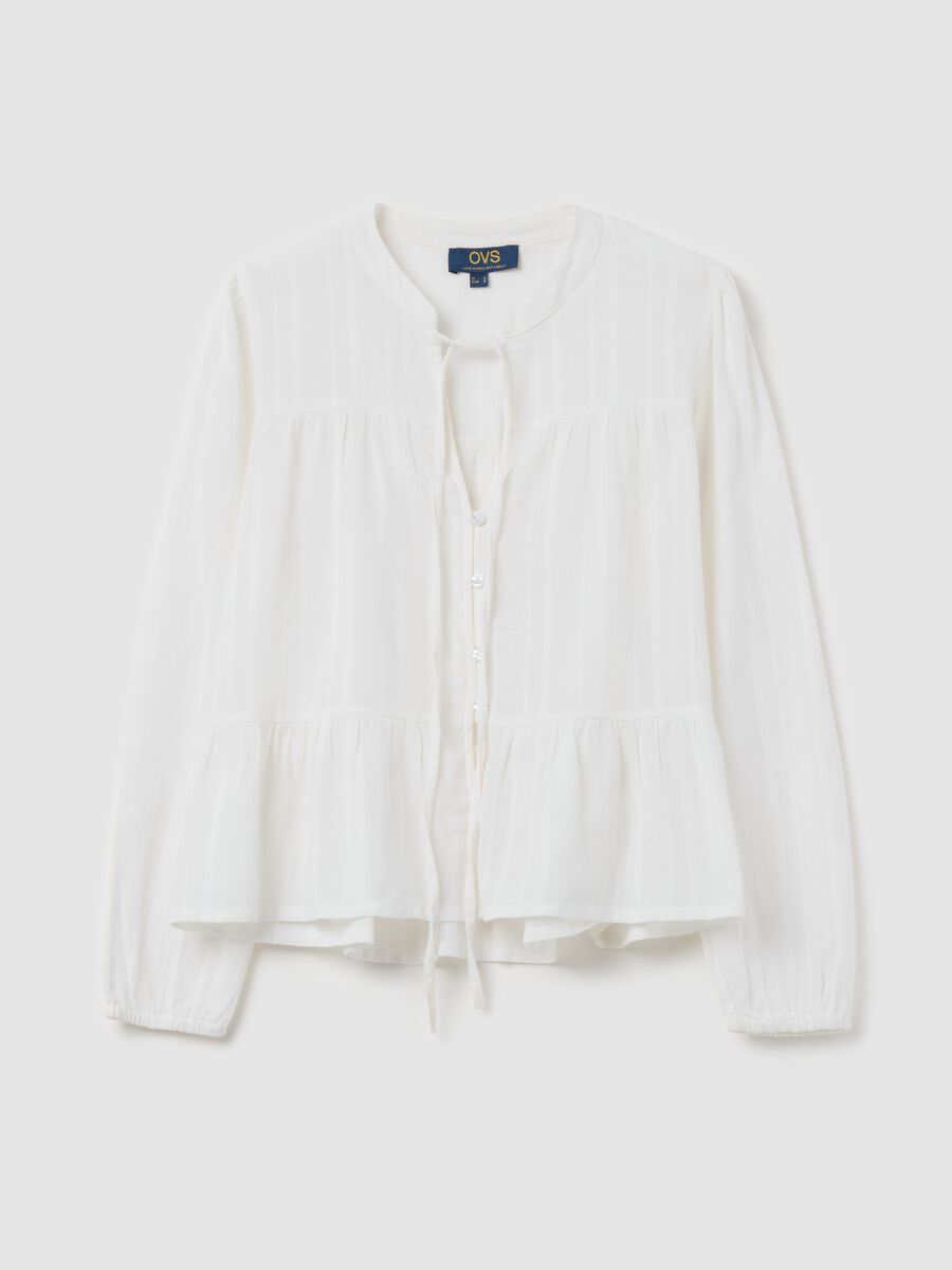 Blouse with laces and striped motif_4
