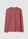 Red Long Sleeve Cotton Stretch Regular Fit T-Shirt_4