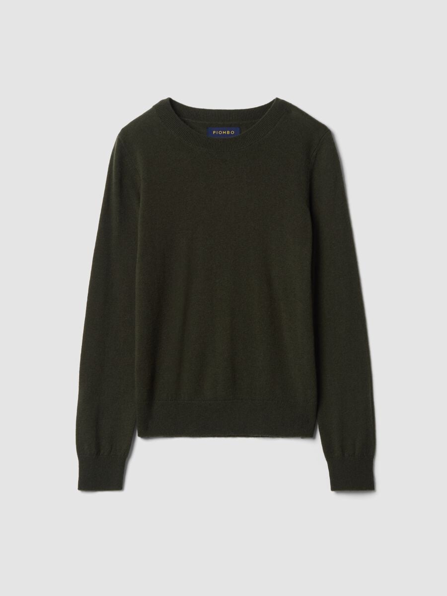 Green pure wool crew-neck jumper_0