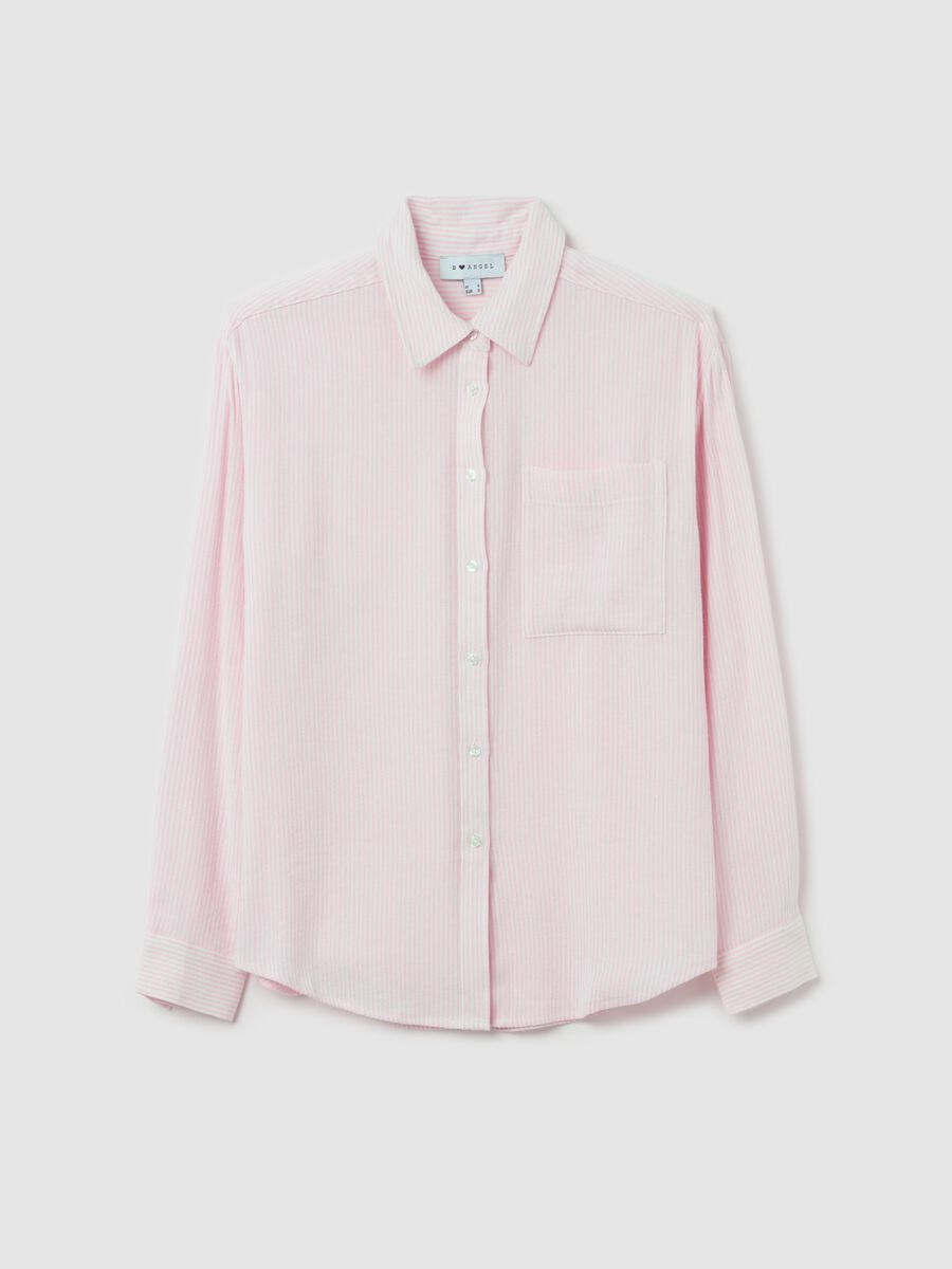Striped pink shirt in cotton and linen_4