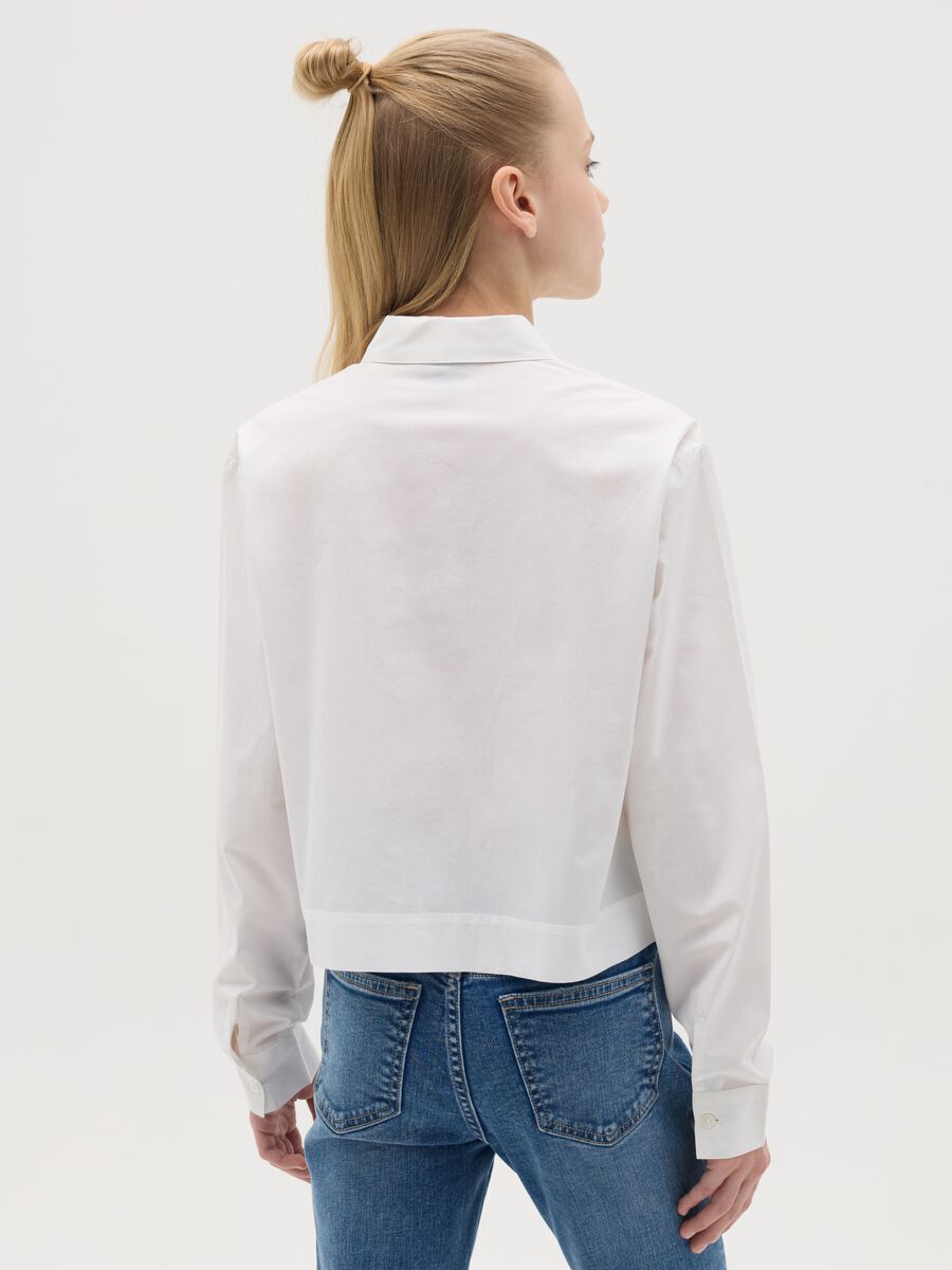 Camicia cropped fit in cotone _2