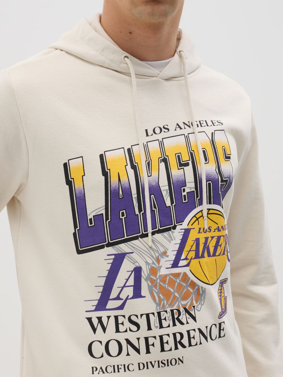 White NBA Los Angeles Lakers sweatshirt with hood_2