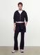 Felpa full zip nera in misto cotone con cappuccio fitted_0