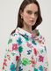 White stretch cotton top with floral print, regular fit_0