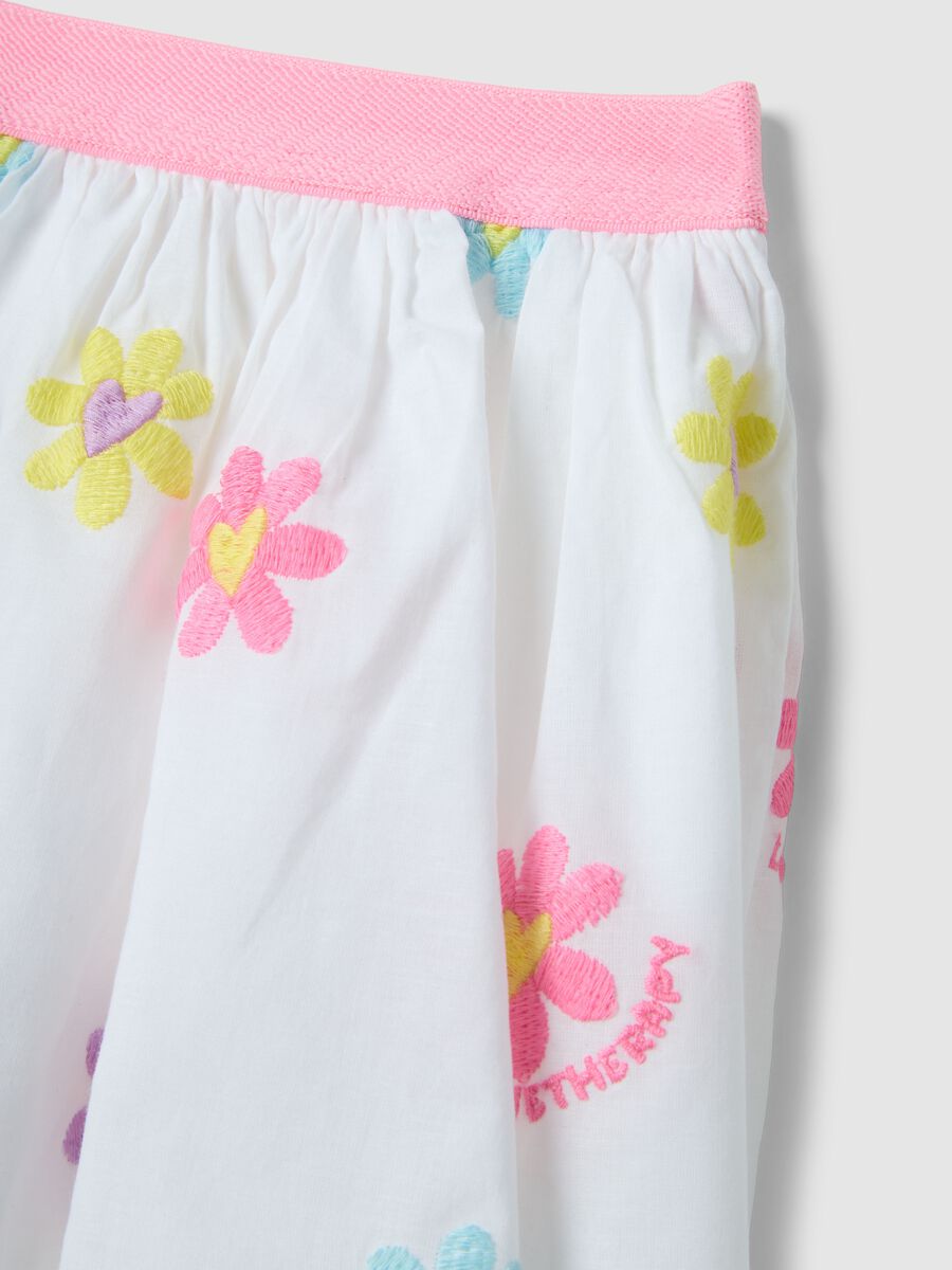 Gonna in puro cotone multicolor da bambina regular fit con fiori_2