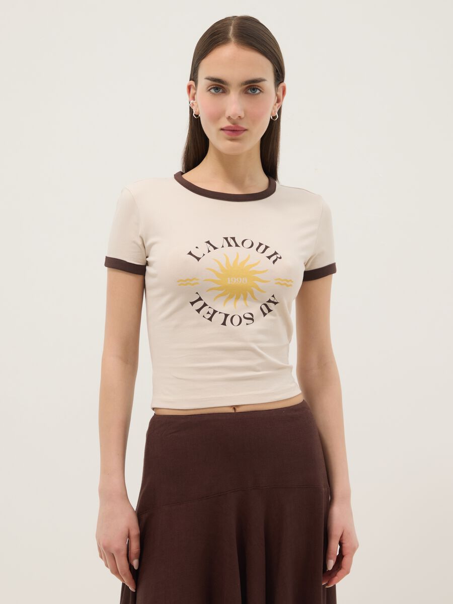 White stretch cotton regular-fit T-shirt with print_1