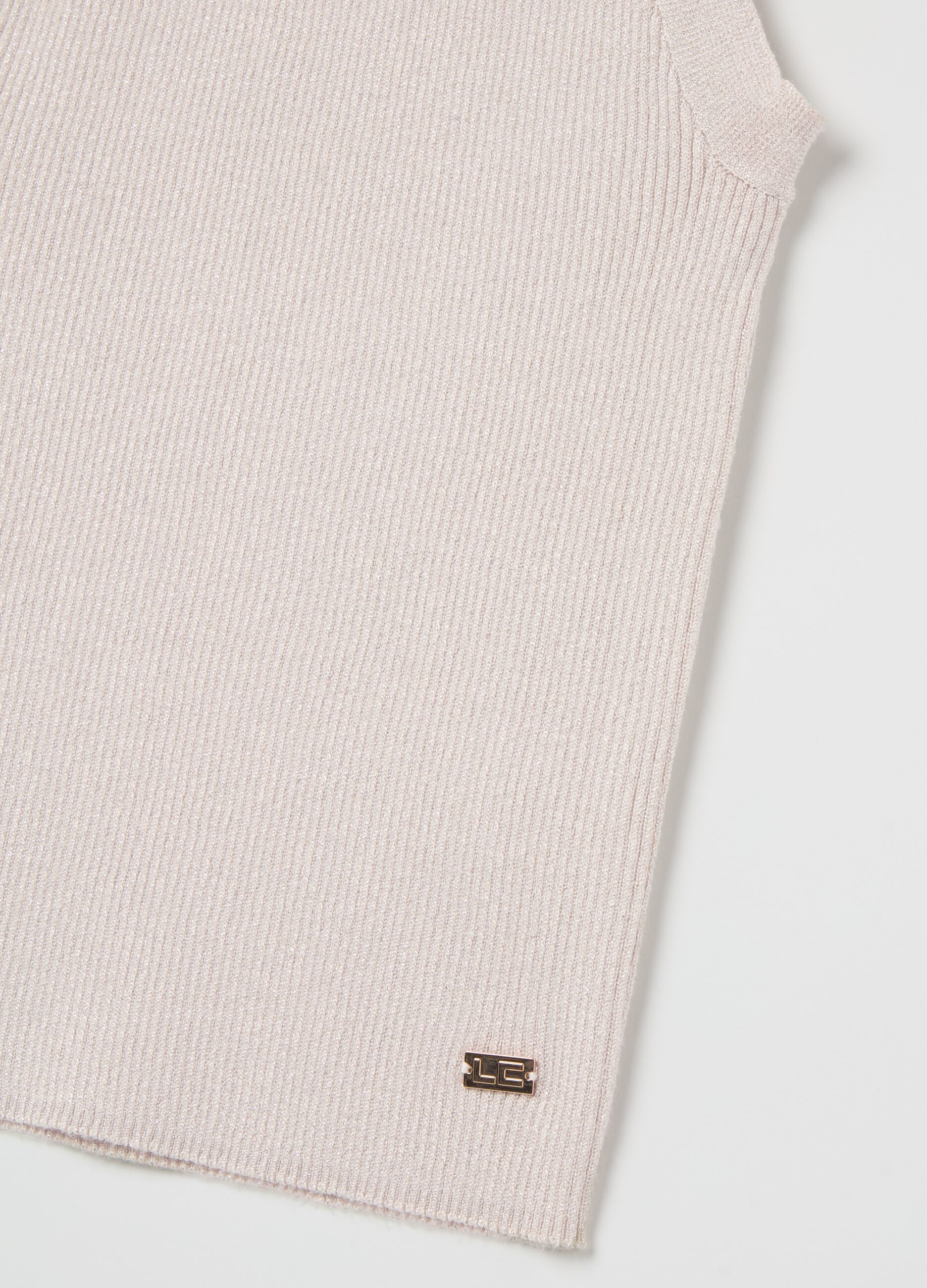 Ribbed tank top with lurex