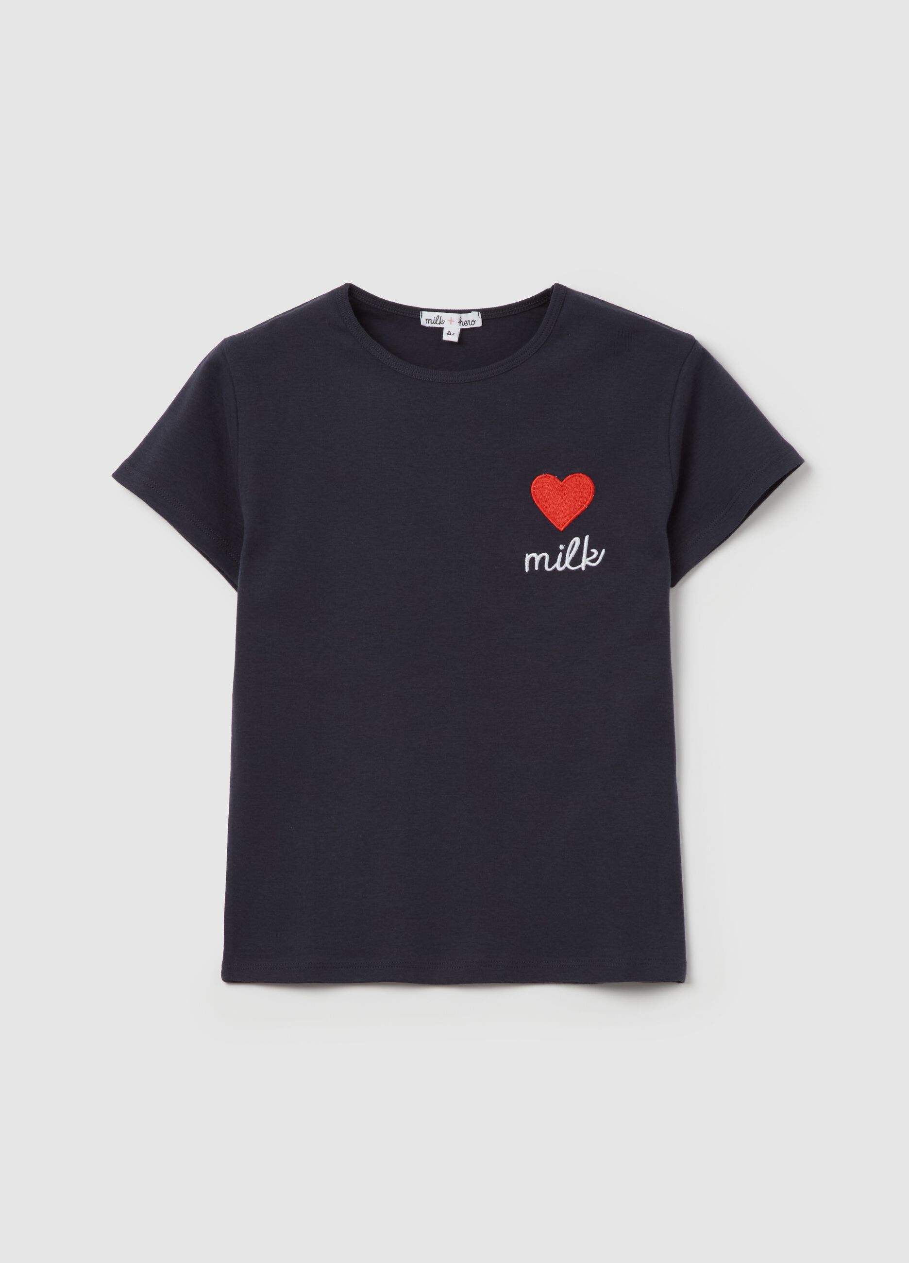MILK+HERO T-shirt girocollo con ricamo