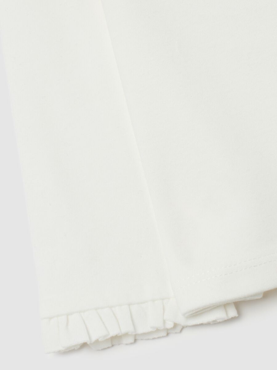 Maglietta bianca da bimba in cotone elasticizzato regular fit con stampa_2