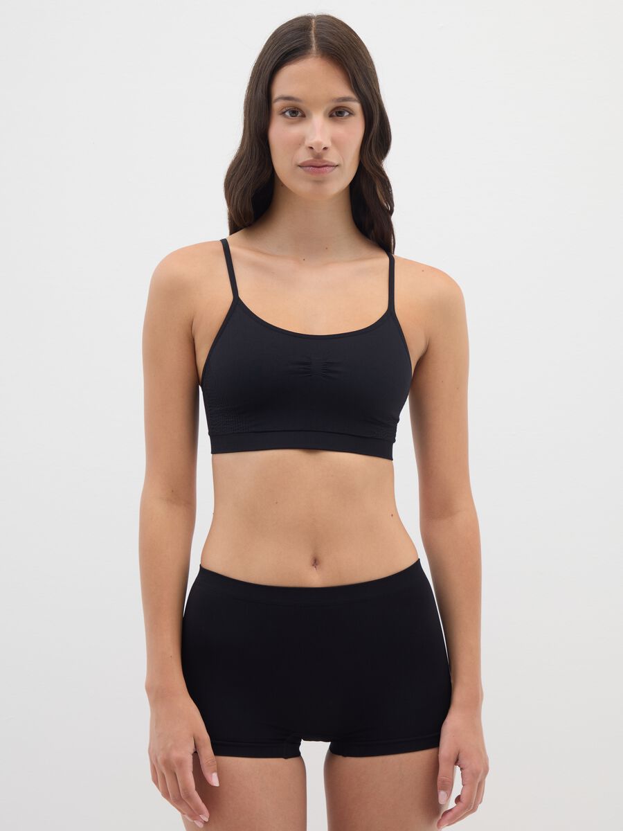 Black Stretch Fabric Top_1