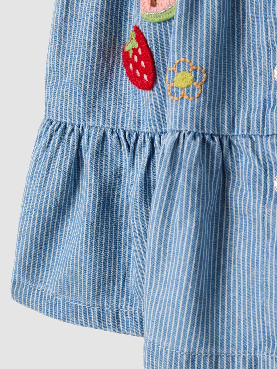 Girls&rsquo; cotton and lyocell blend denim dress, regular fit_3