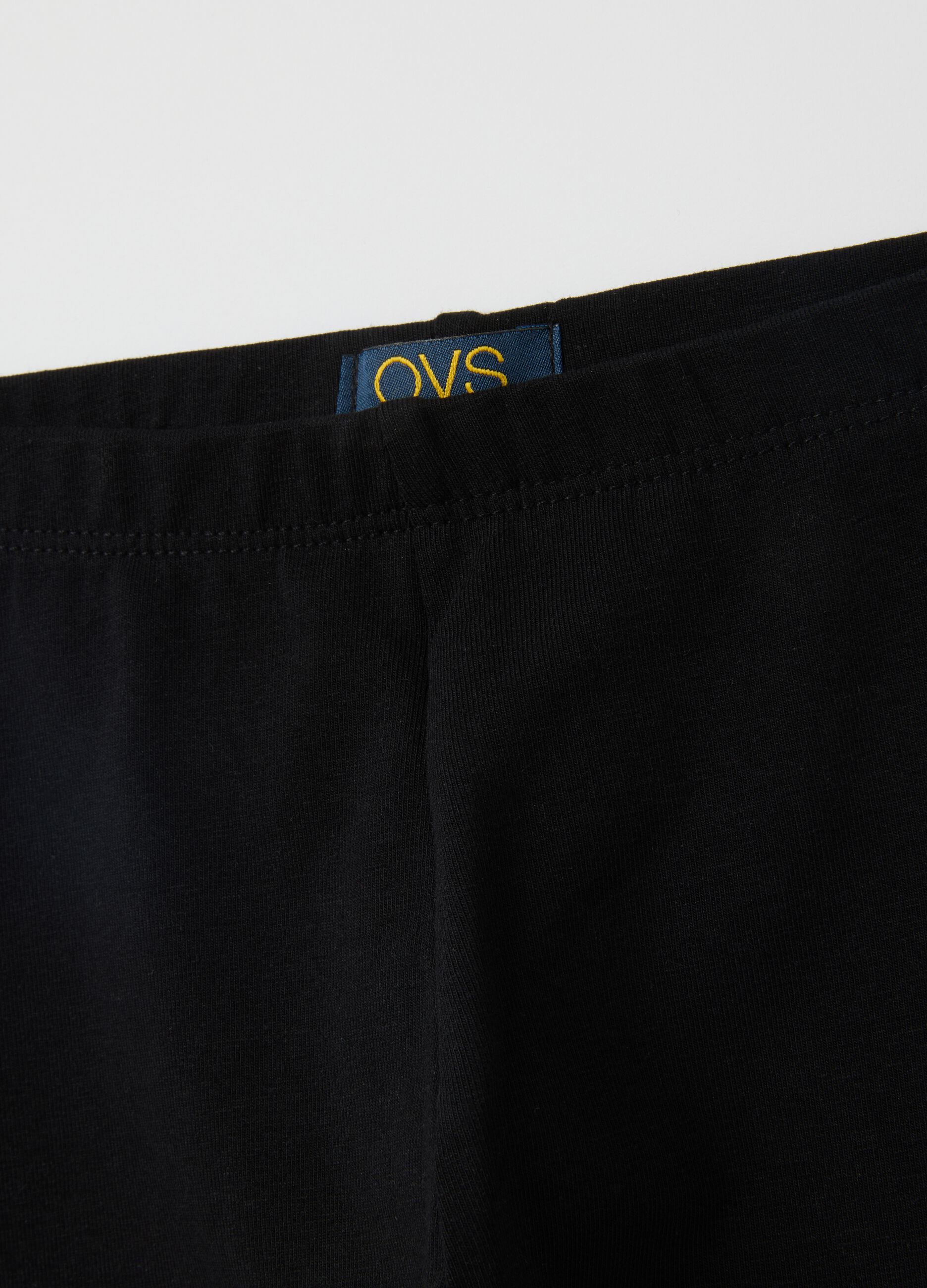 Girls' cotton black skinny stretch leggings