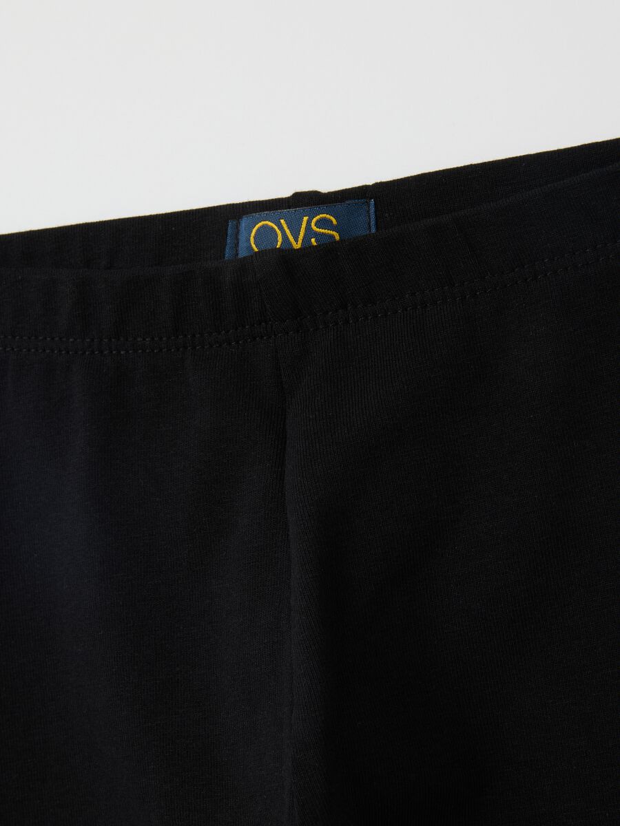 Girls' cotton black skinny stretch leggings_2