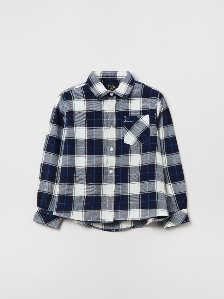 Camicia in flanella con fantasia check_0