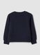 Blue pure cotton sweatshirt with crew neck and floral print_1
