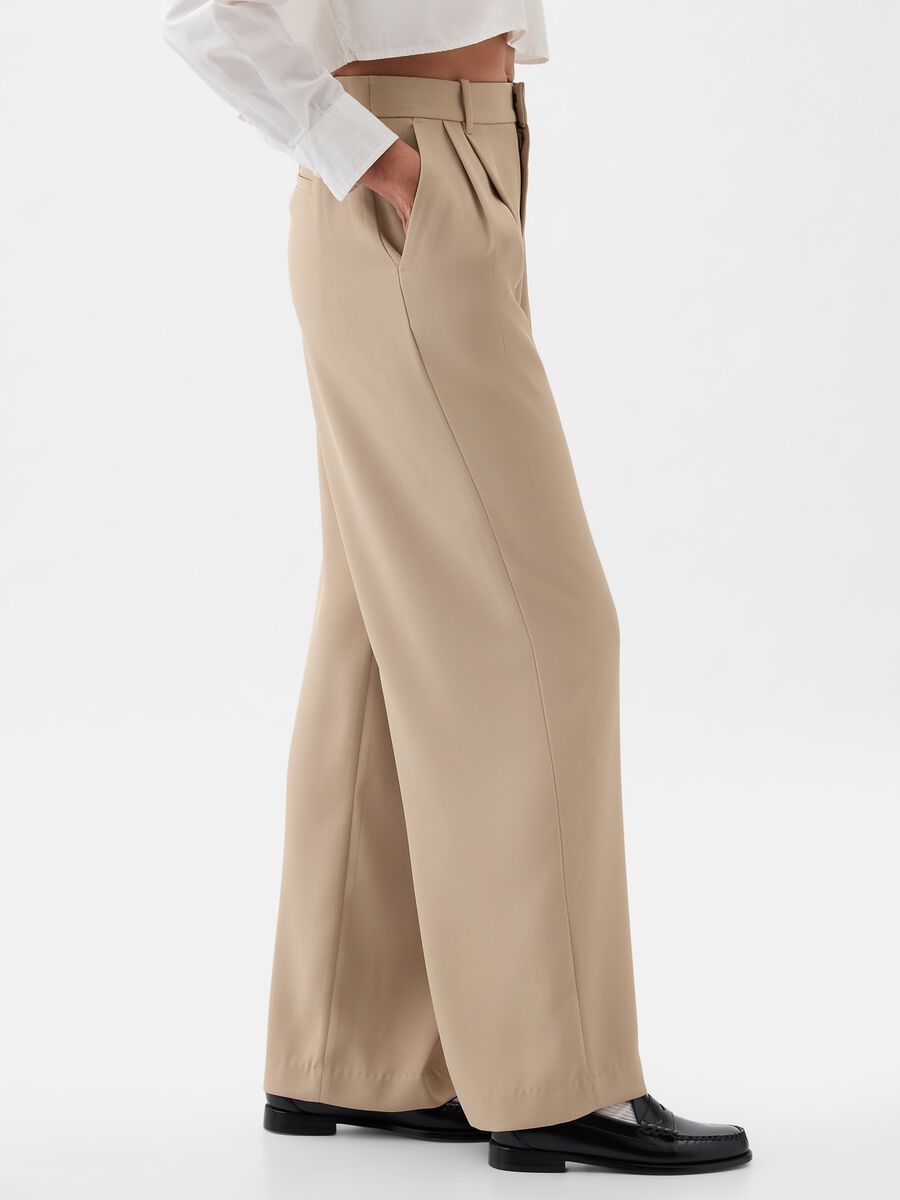 Pantalone wide leg vita alta con pinces_1