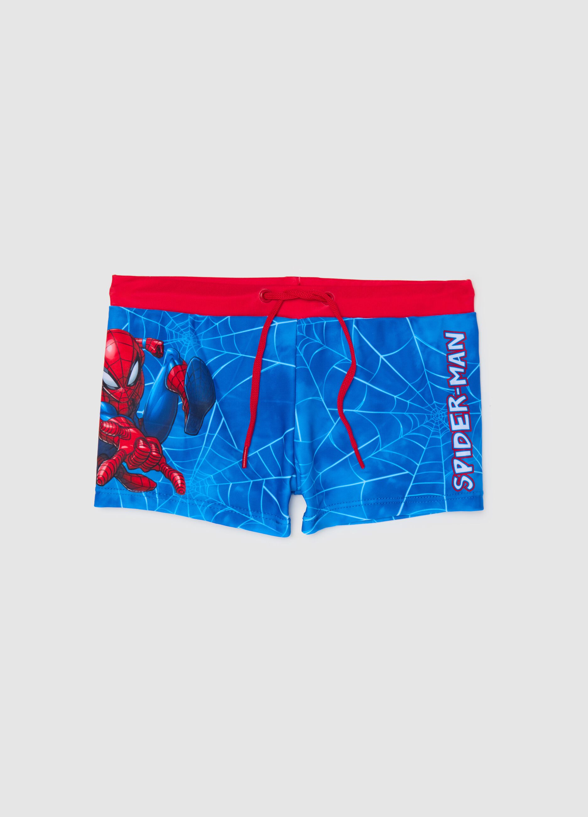 Children's swim trunks with Spider-Man print