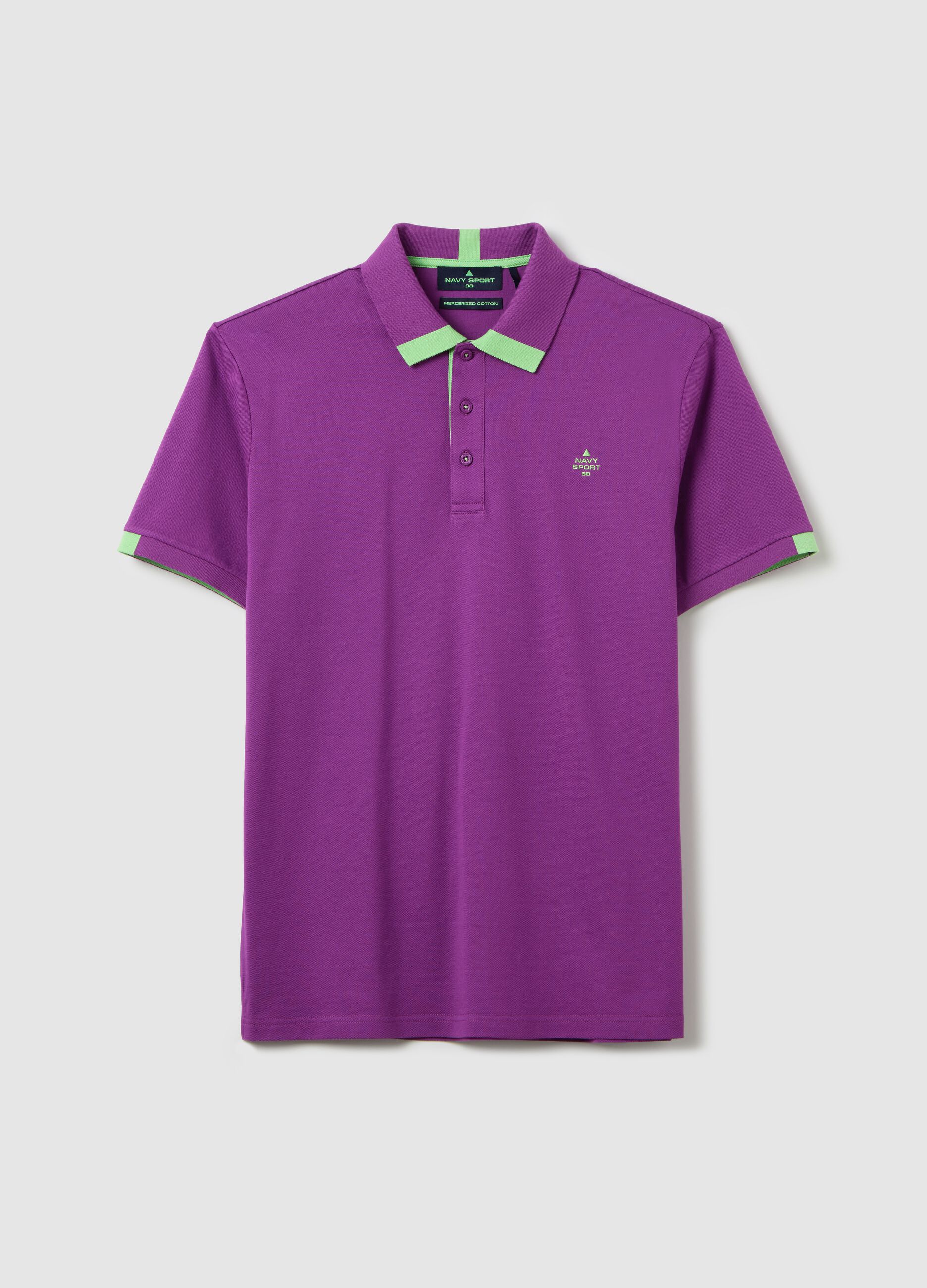 Polo shirt with contrasting detail and logo embroidery