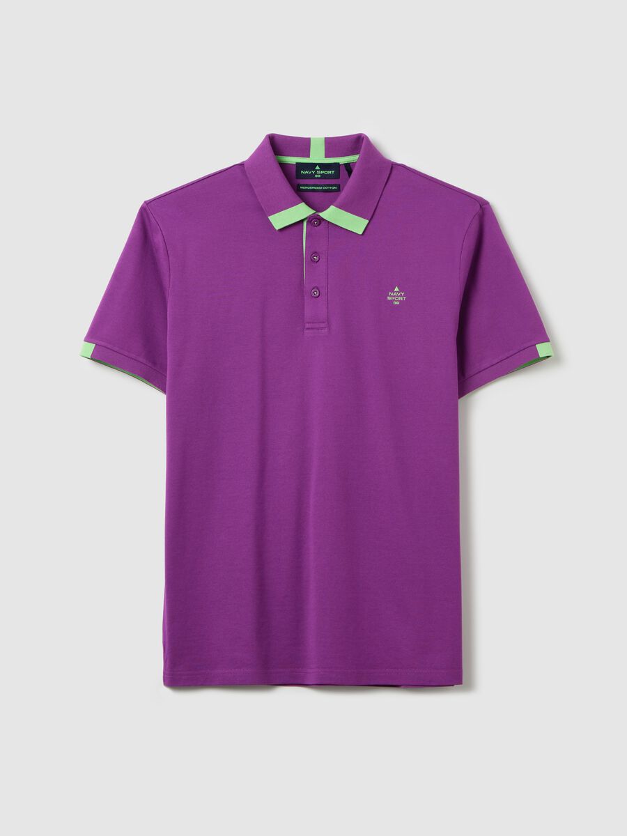 Polo shirt with contrasting detail and logo embroidery_4
