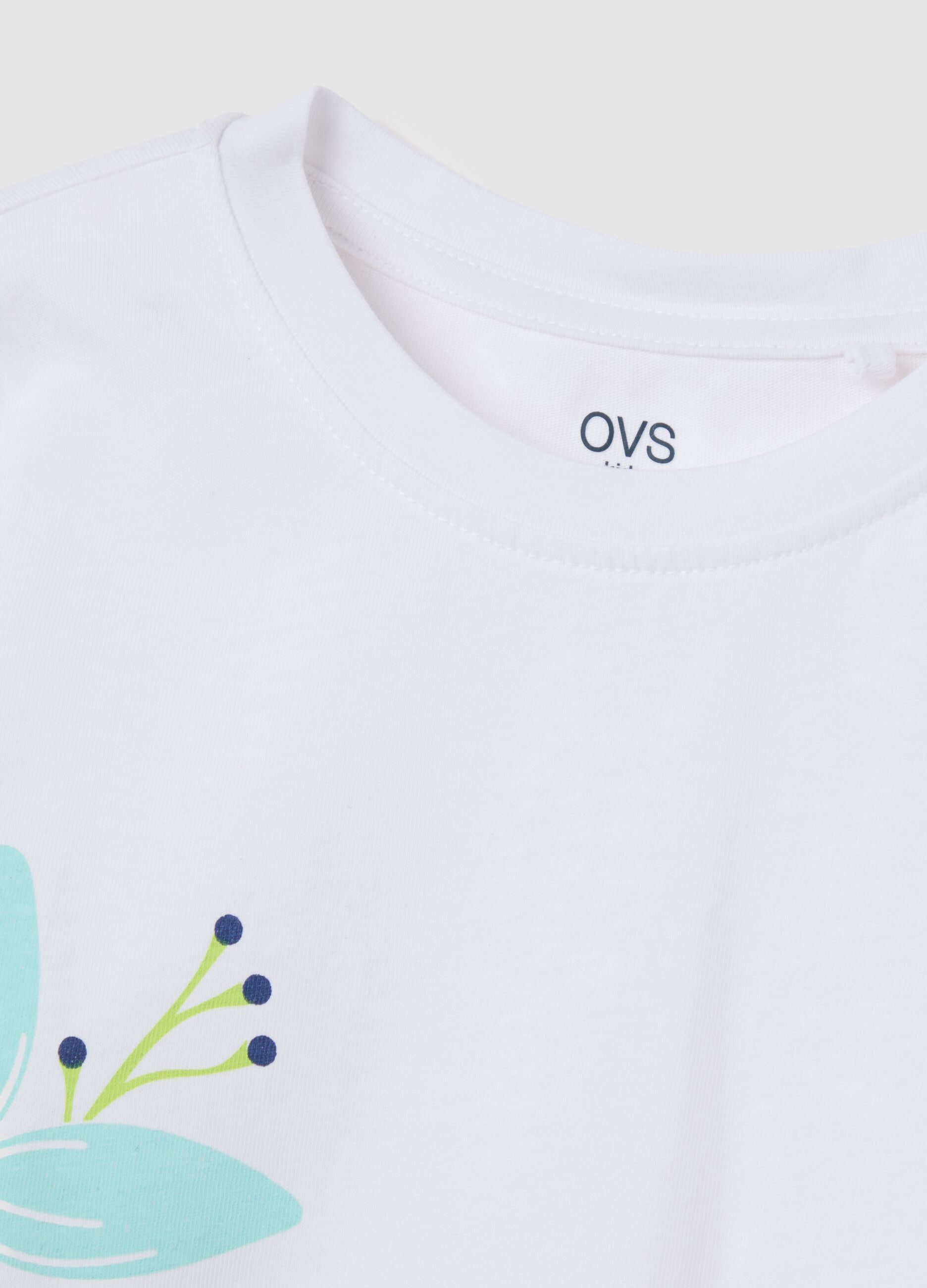 White and blue jogging set for girls in cotton