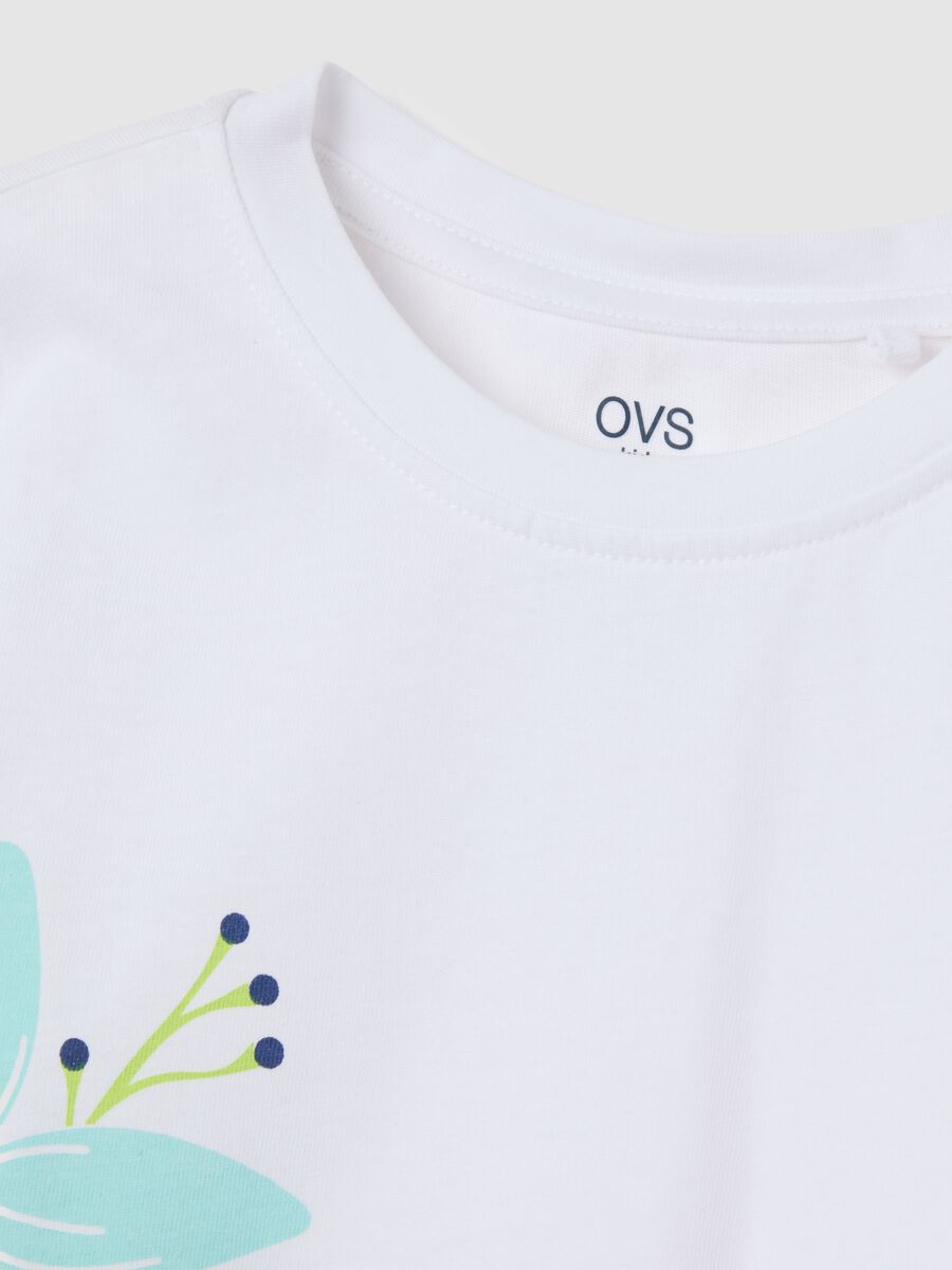 White and blue jogging set for girls in cotton_2