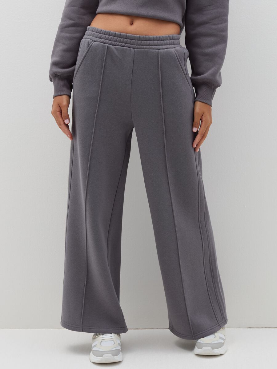 Wide-leg trousers in fleece_1