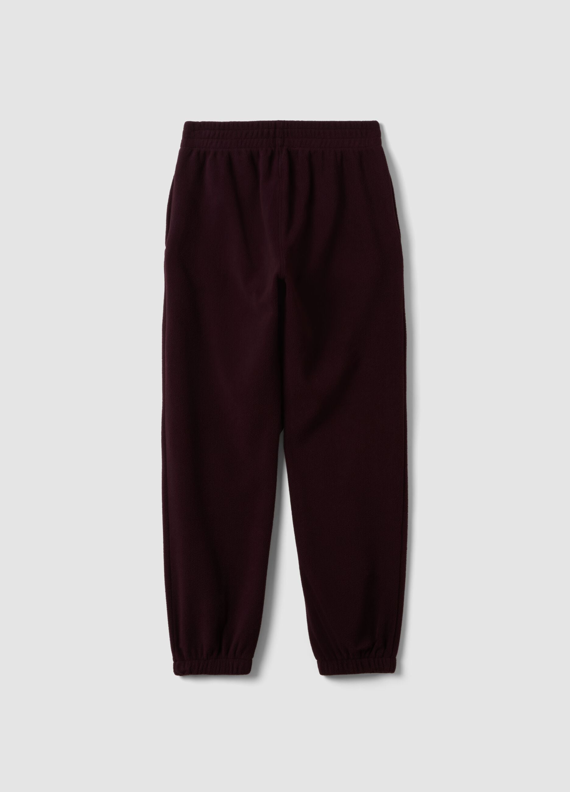 Pantaloni jogger viola regular fit in pile con vita elasticizzata