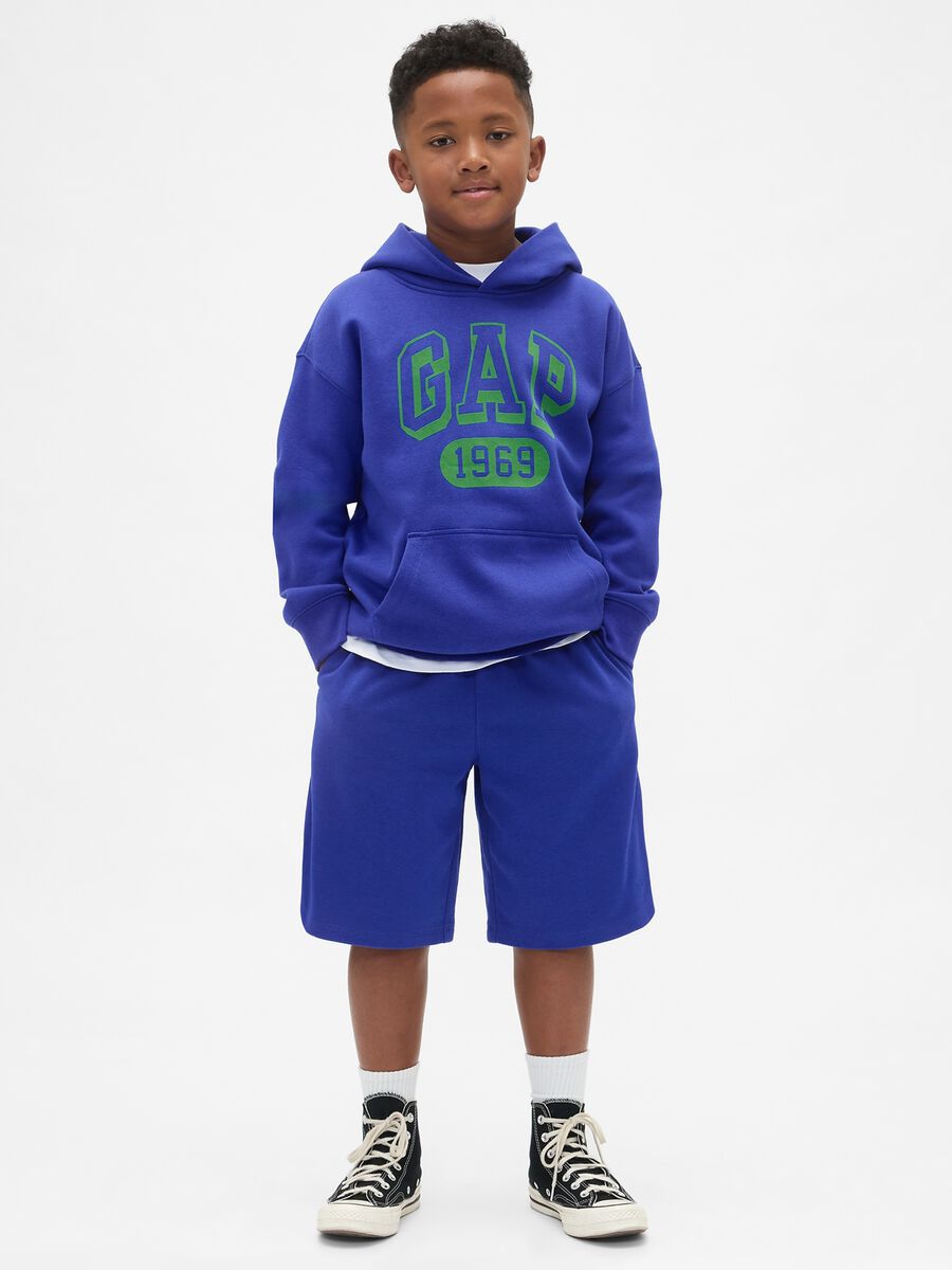 Blue hoodie for boys with logo_2