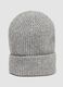 Grey ribbed stretch wool beanie_2