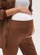 Brown suede stretch maternity trousers_2