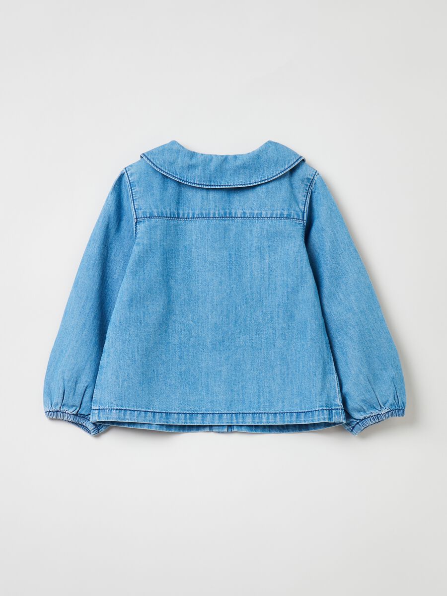 Camicia in denim con ricamo e patch_1