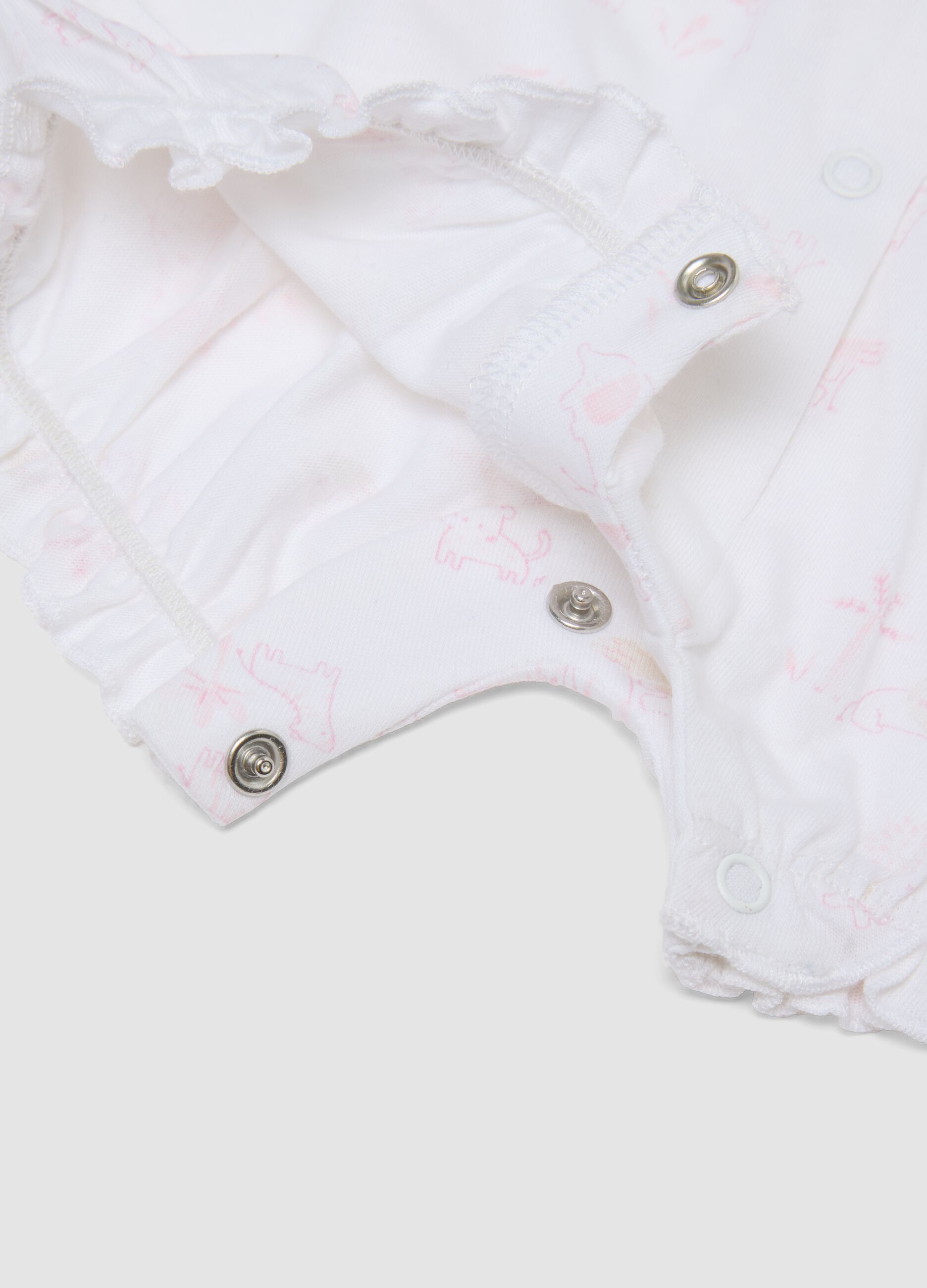 2-pack of multicolour pure cotton baby sleepsuits