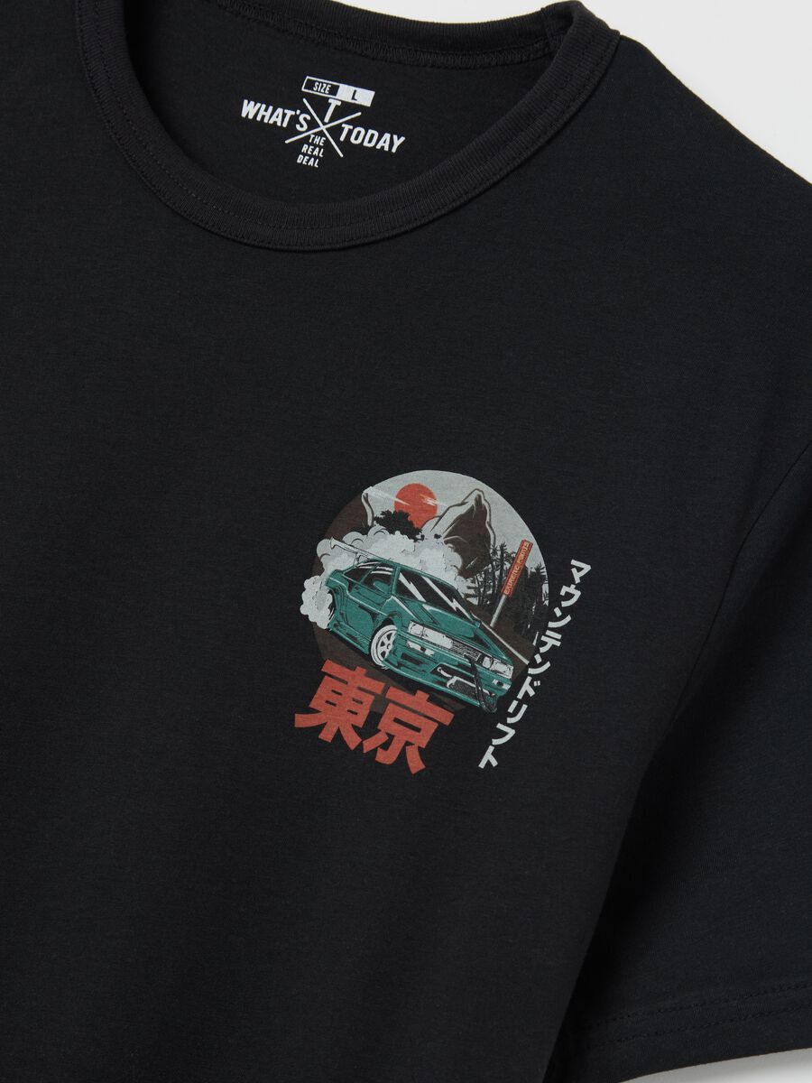 Cotton T-shirt with ideograms print_5