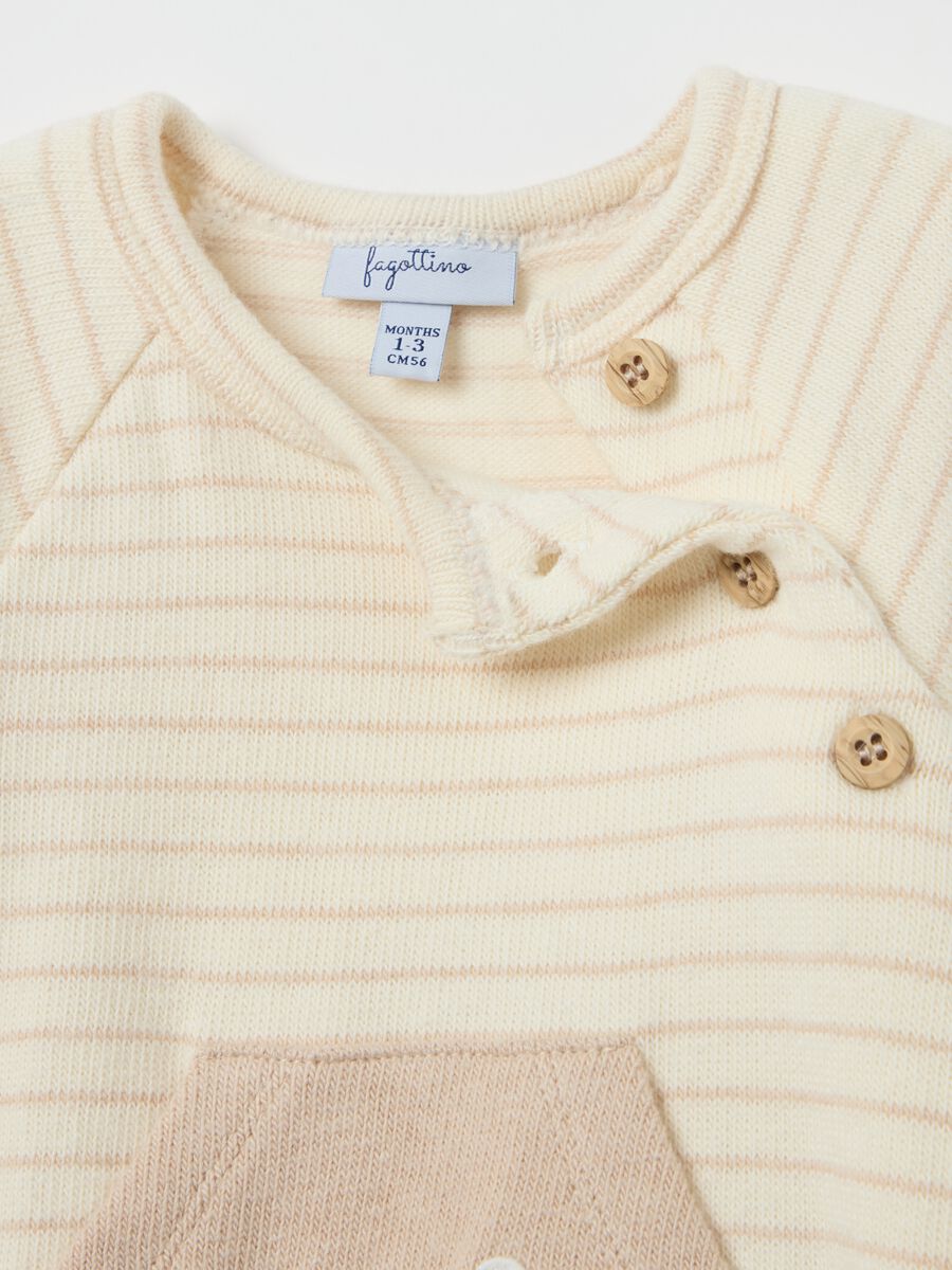 Onesie with striped pattern with puppy_3