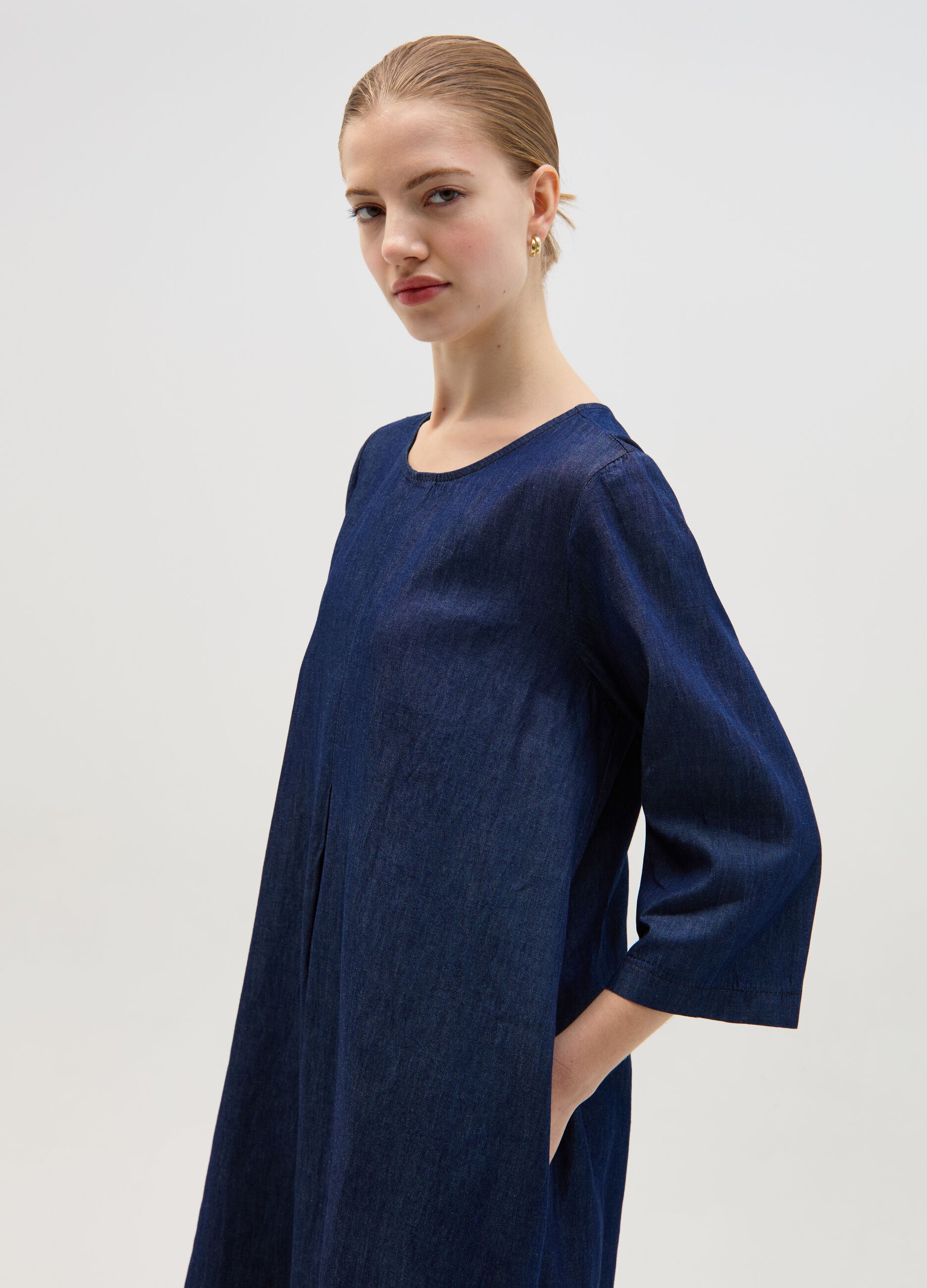 Ovs Vestito midi in denim con pince