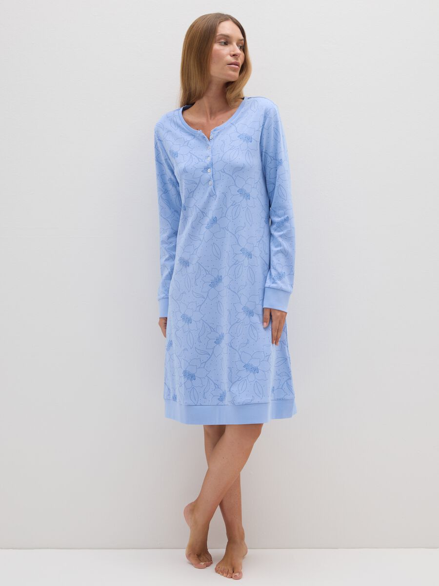 Light blue pure cotton nightdress_0