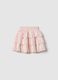 Girls' Multicolour Pure Cotton Tiered Skirt with Floral Pattern_1