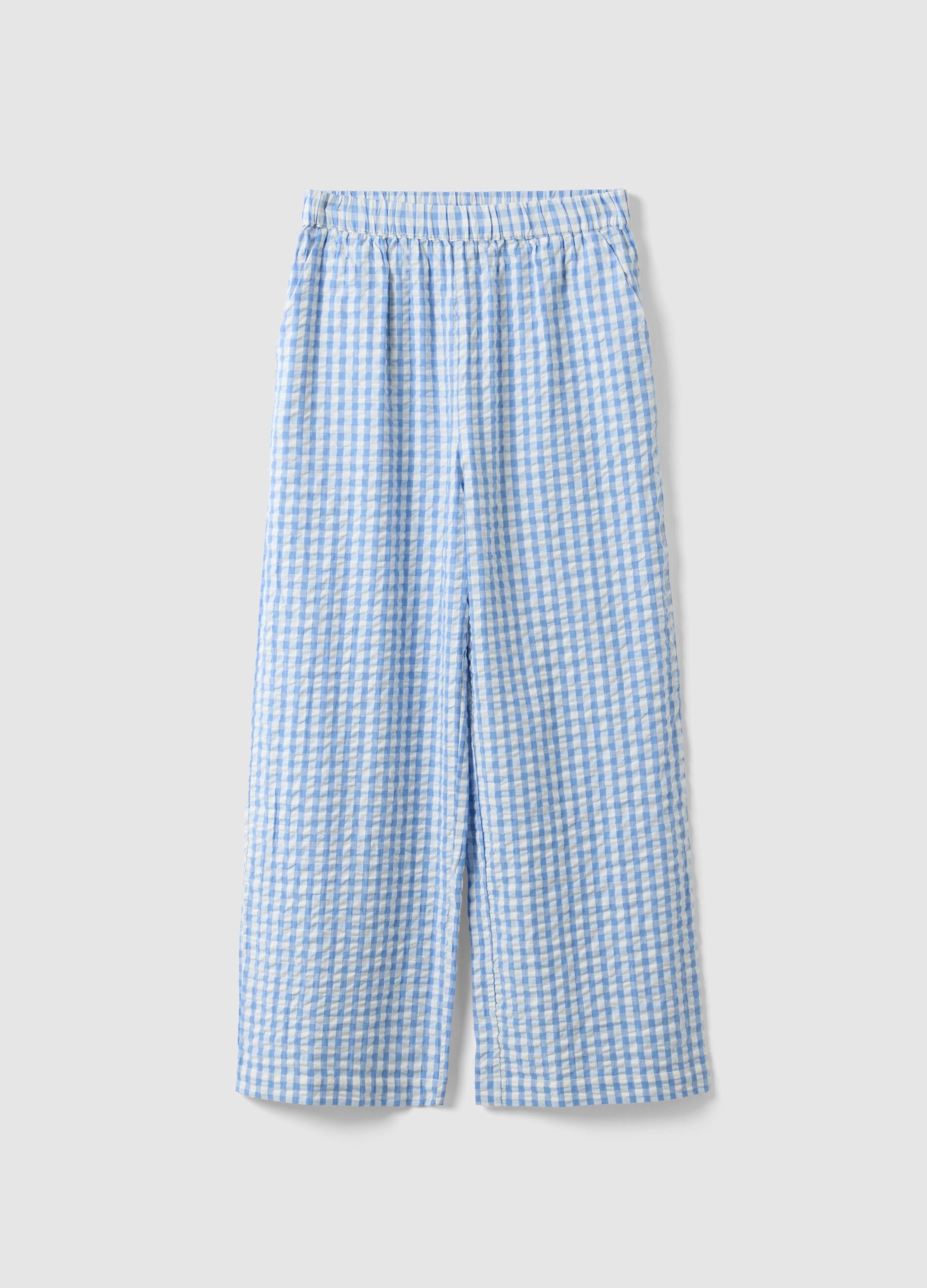 Multicolour check pure cotton pyjama trousers regular fit