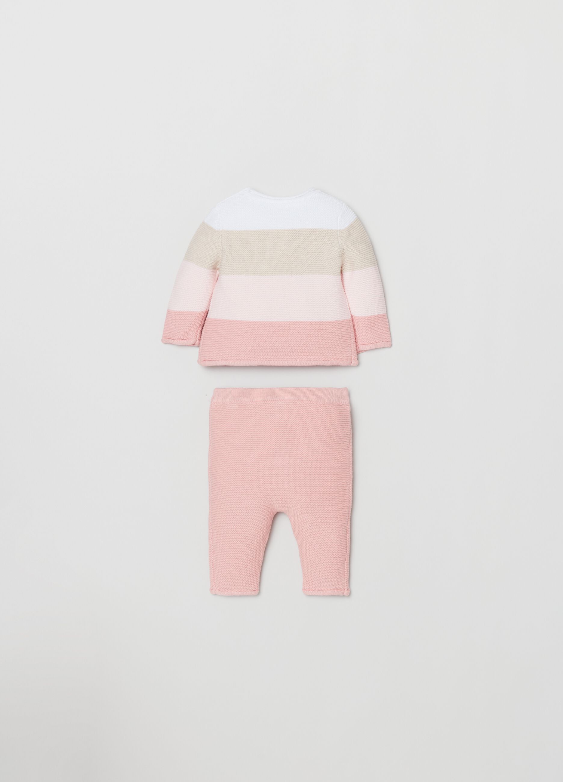 Set maglia e pantaloni tricot a righe_1