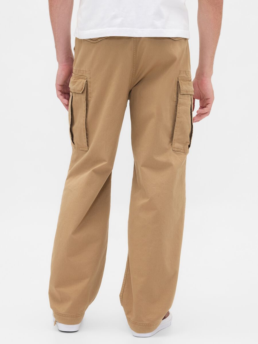 Beige Stretch Cargo Trousers_2