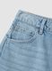 Shorts azzurri in denim in puro cotone wide leg_5