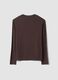 Maglia marrone scuro in viscosa elasticizzata regular fit_2